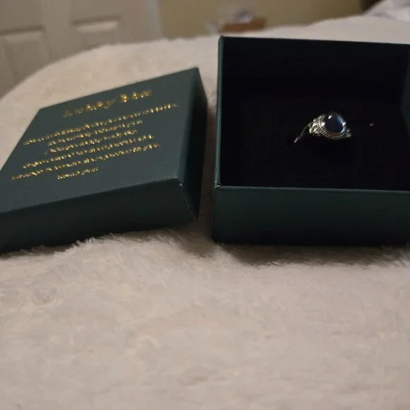 New 925 Sterling Silvery Mood Ring  Temperature Sensing Color Stone - Picture 2 of 4